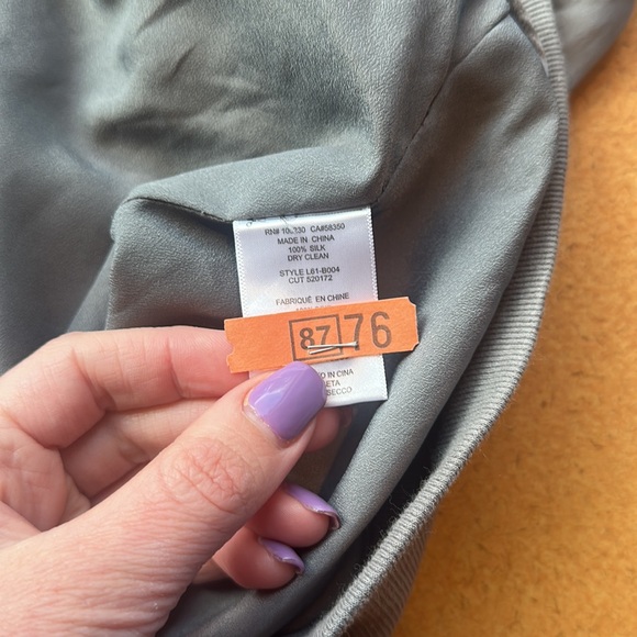 Equipment Abbot Satin Bomber in Gunmetal XS - Picture 4 of 7